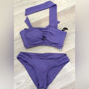 BECCA Multi Way Bandeau Bikini set Tie Back Women's Size M Fig